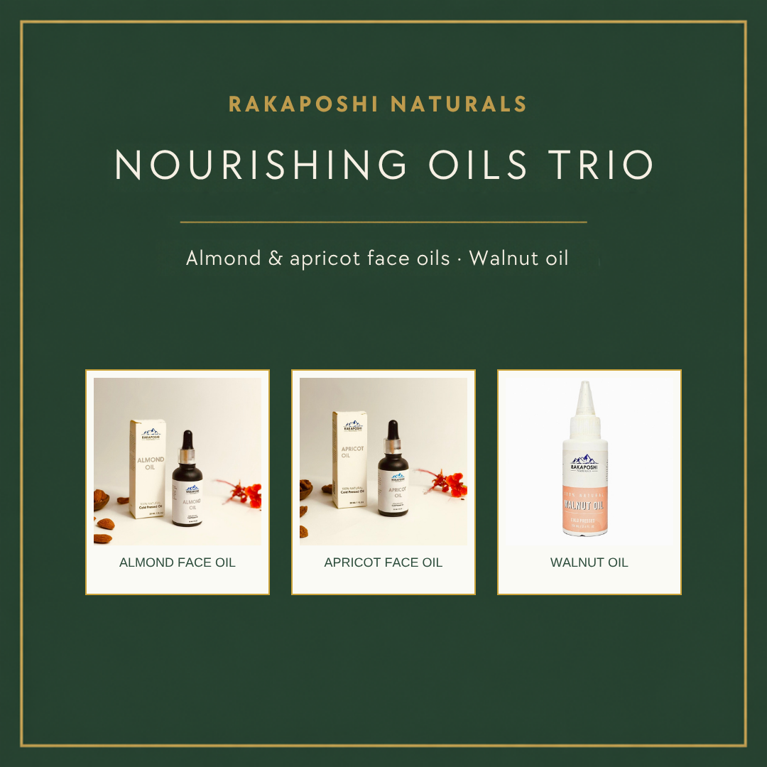 Nourishing Oils Trio: almond, apricot and walnut oil