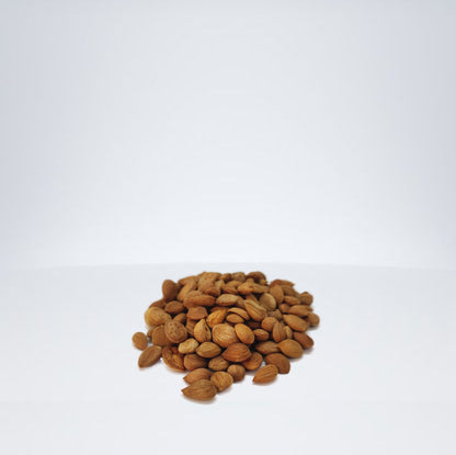 Sweet apricot kernels showing white kernel pieces