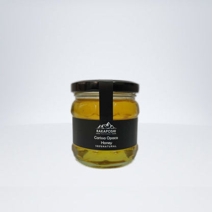 Golden Carissa Opaca raw honey in glass jar - 200g